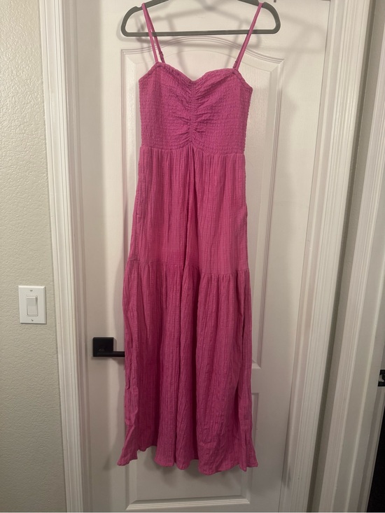 l*space Dresses & Skirts - L Space Mallorca Pink Smocked Tiered Maxi Dress
